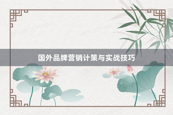 国外品牌营销计策与实战技巧